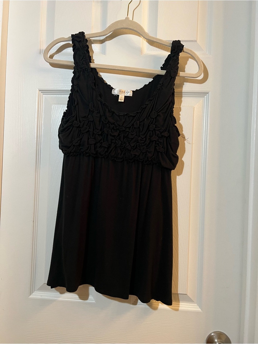 🦋Kenar Black Ruched Bust Tank Top size large